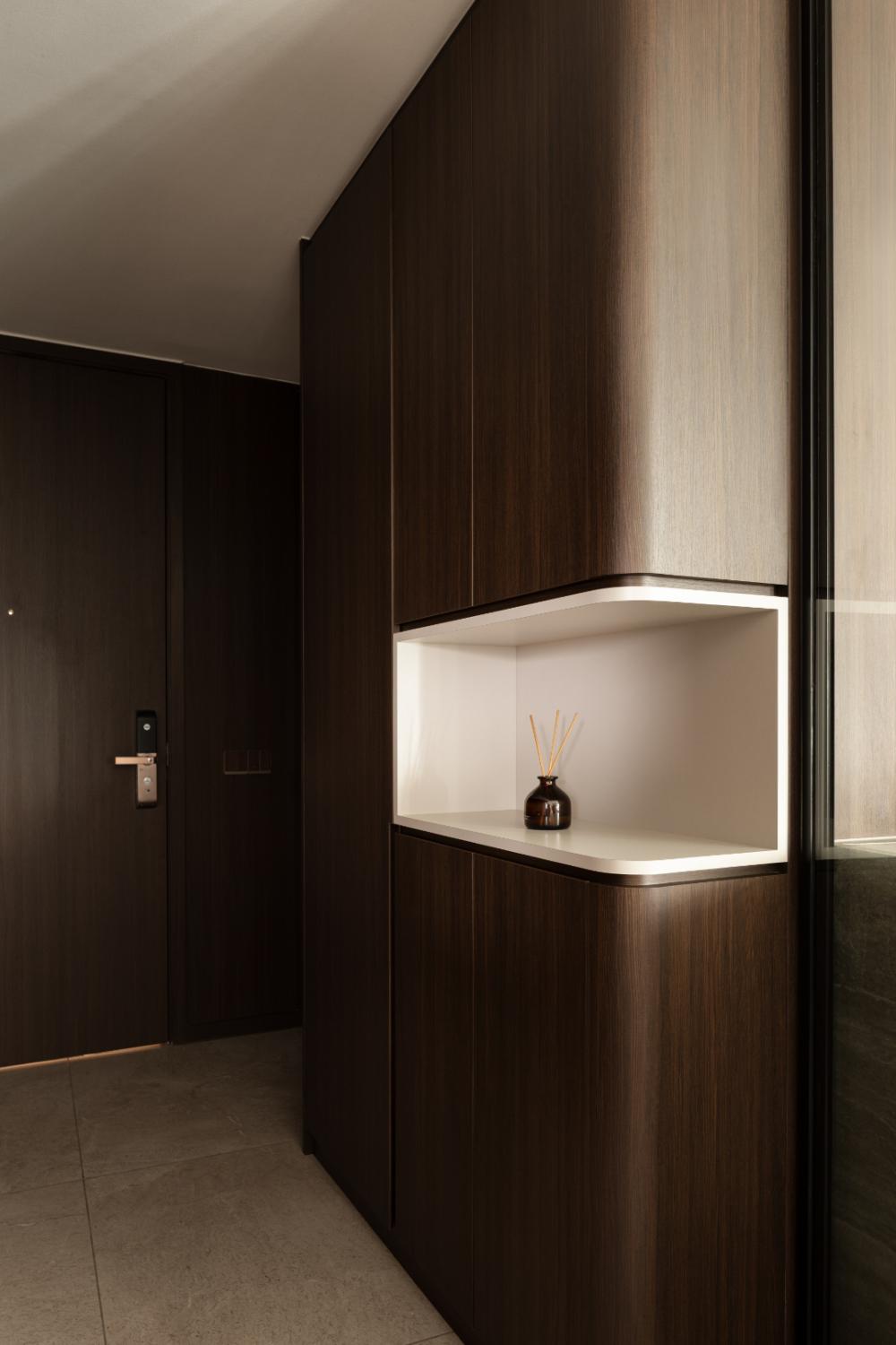 Transitional Entryway with Small Storage and Shoe Cabinets