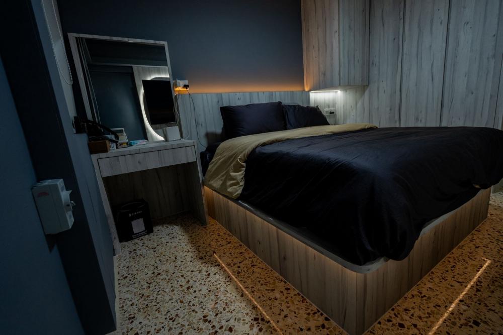 Asian Bedroom with Wardrobe and Dressing Table