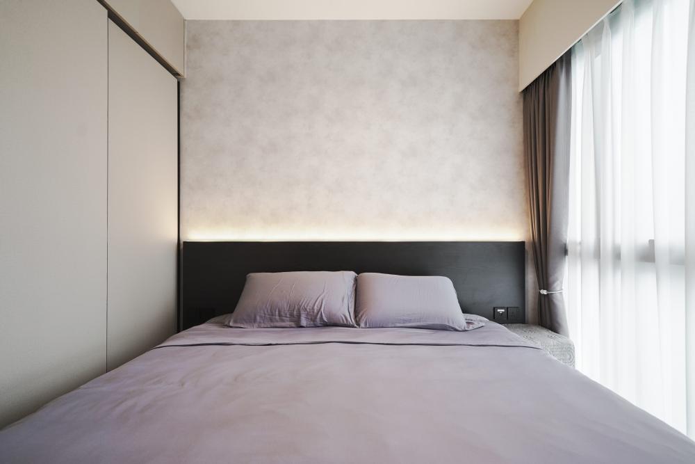 Contemporary Bedroom with Chandelier and Day Bed