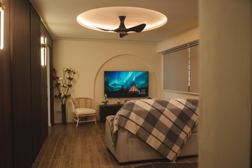 Modern Living Room with Settee and Homogeneous Tiles