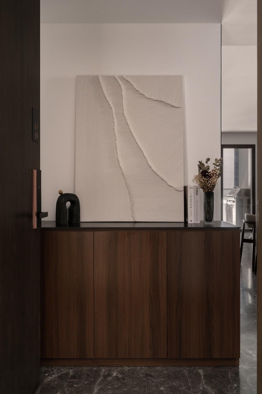 Modern Foyer with Artwork and Console Table