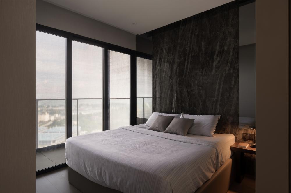 Modern Bedroom with Feature Wall and Cove Lighting