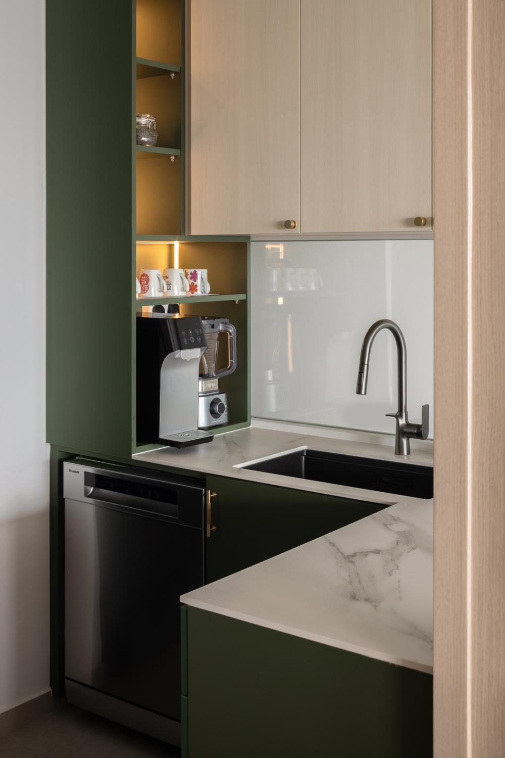 Scandinavian Kitchen with Countertop and Dishwasher