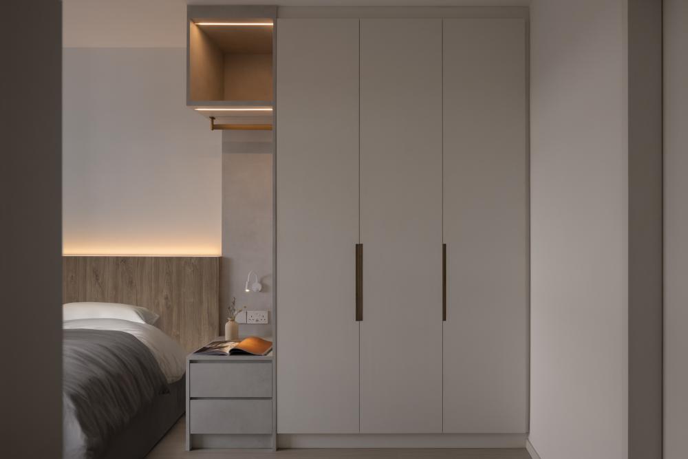 Scandinavian Bedroom with Wardrobe and Closet
