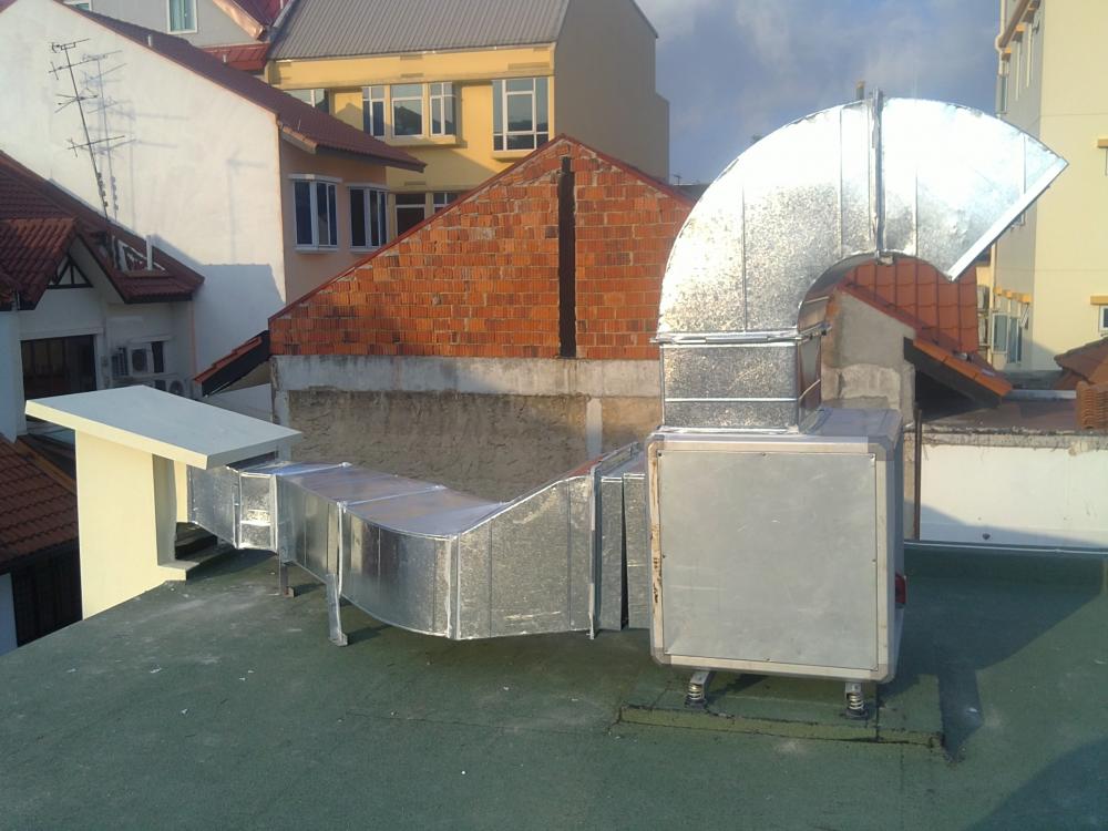 Asian Rooftop with Awning and Outdoor Table