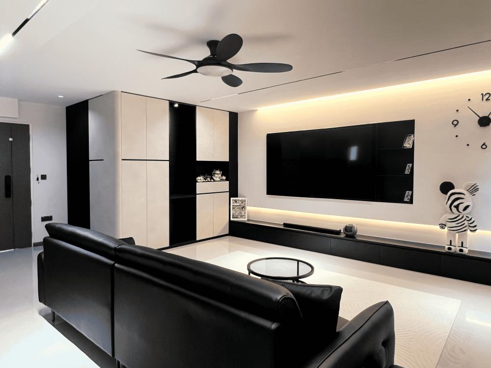 Modern Living Room with TV Console and Storage Cabinets