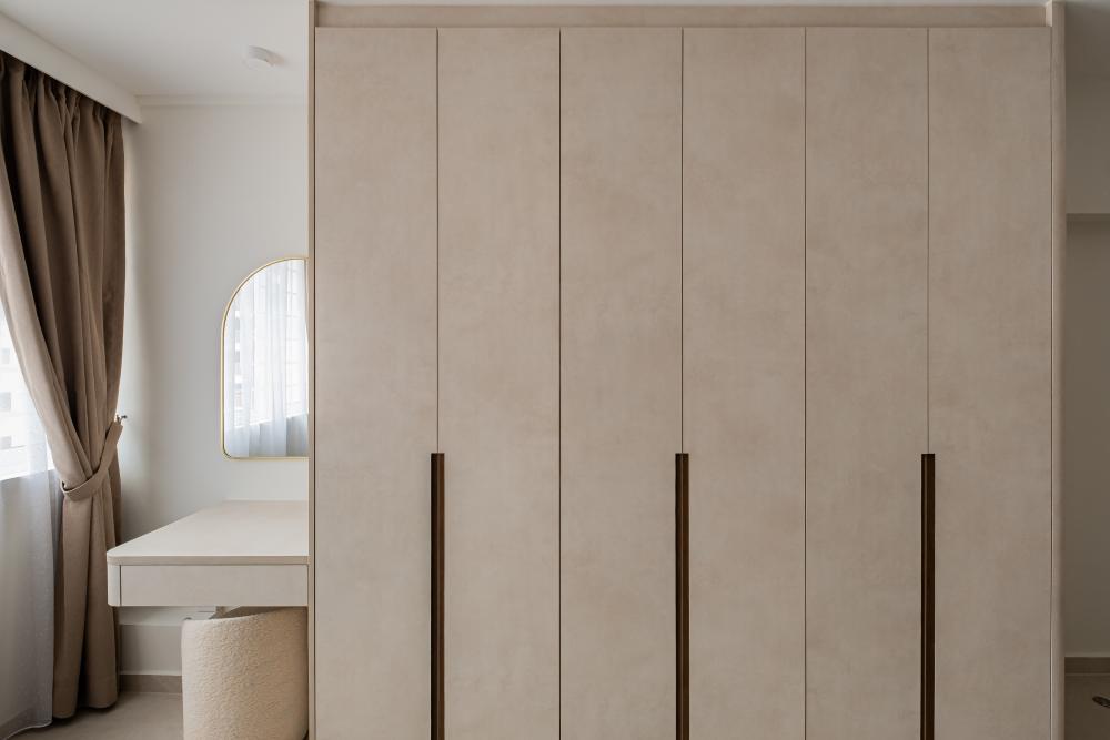 Asian Bedroom with Wardrobe and Bedroom Dresser