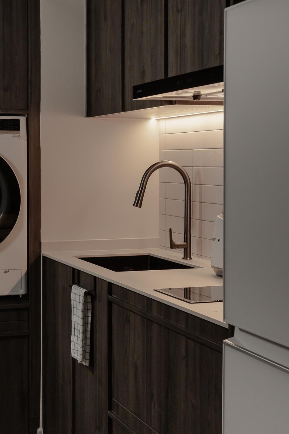 Modern Kitchen with Countertop and Open Kitchen