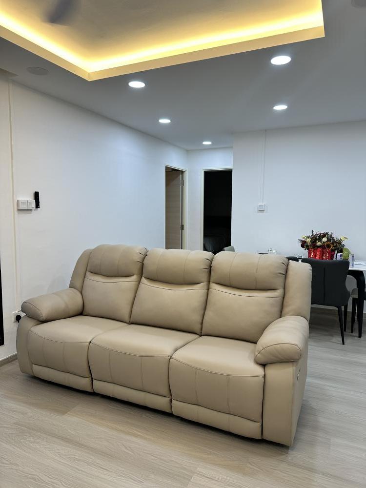 Minimalist Living Room with Wood Flooring and TV Console