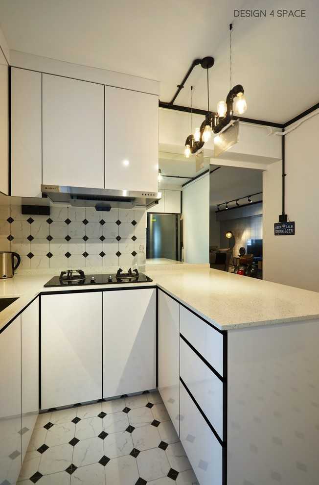 Industrial Kitchen with Countertop and Kitchen Window