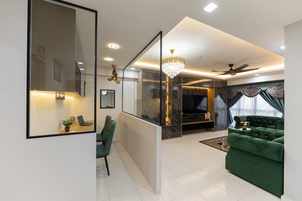 Modern Study with Bookshelf and Desk