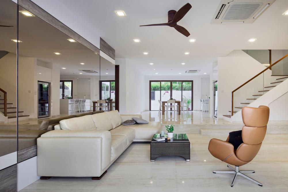 Modern Living Room with Feature Wall and Sofa