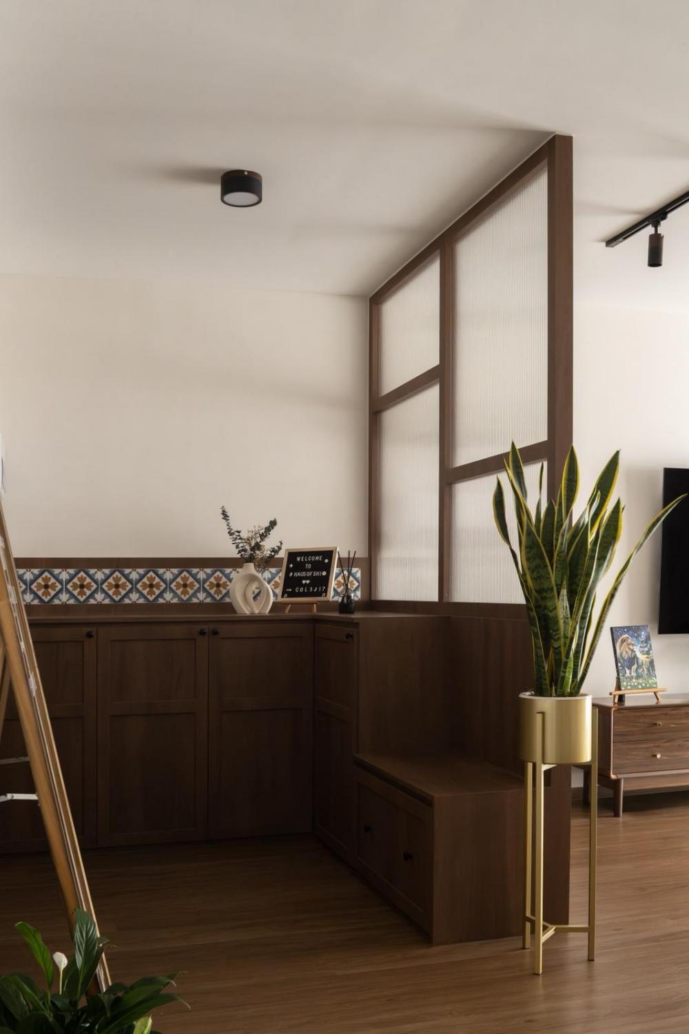 Transitional Entryway with Small Storage and Shoe Cabinets
