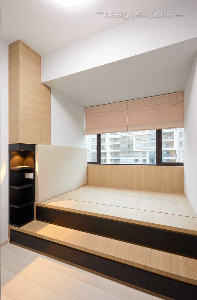 Modern Bedroom with Built-in Bed and Closet