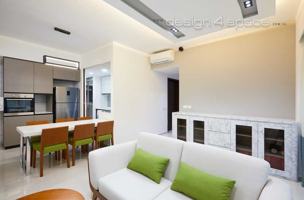 Modern Living Room with Wood Flooring and Cove Lighting