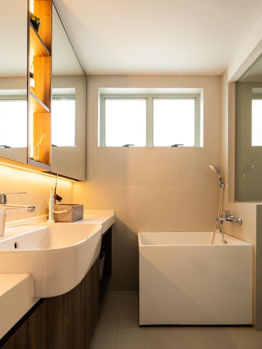 Modern Bathroom with Mirror and Bathroom Mirrors
