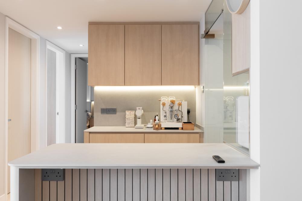Scandinavian Kitchen with Countertop and Kitchen Island