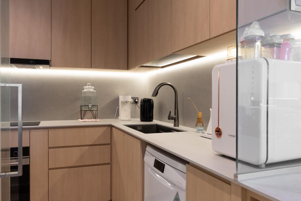 Scandinavian Kitchen with Countertop and Kitchen Accessories