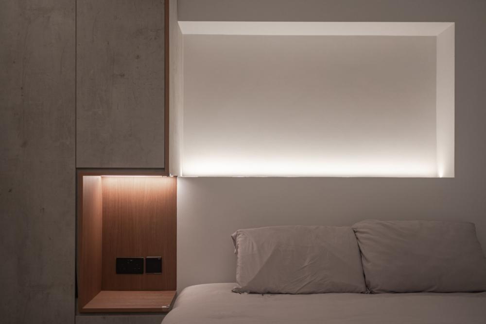 Modern Bedroom with Cove Lighting and Wardrobe