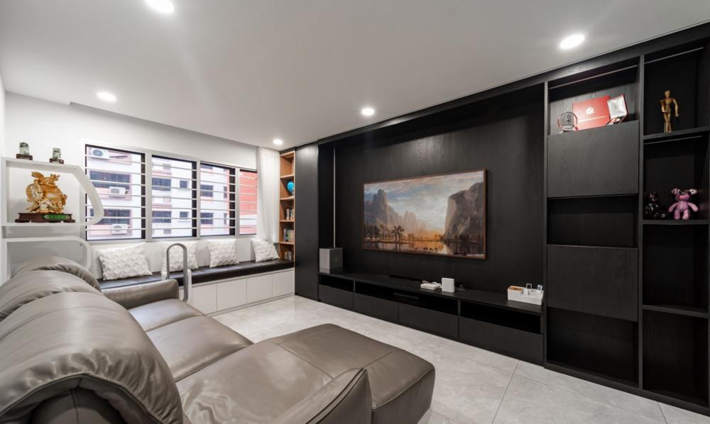 Modern Living Room with Settee and TV Console