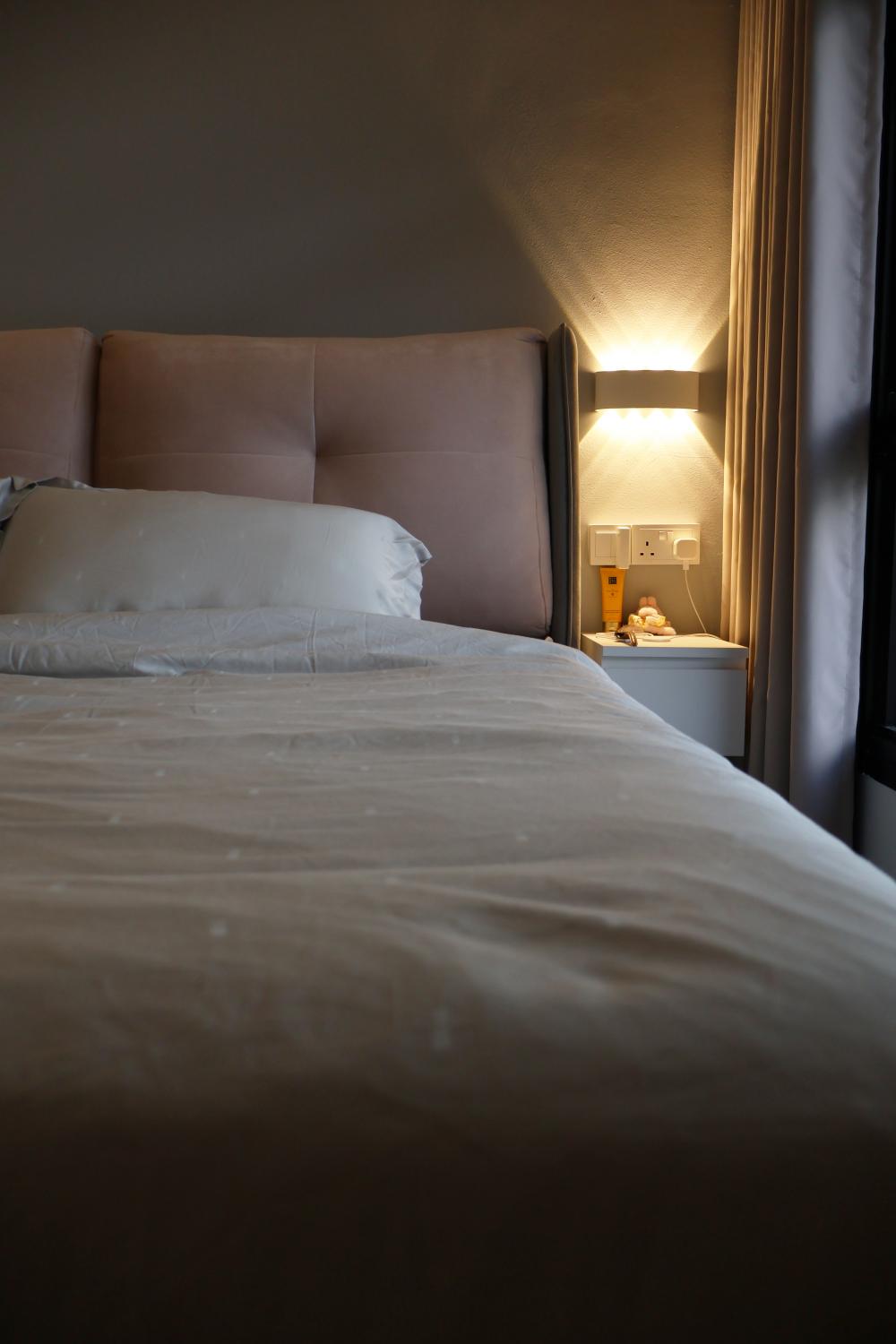 Minimalist Bedroom with Bedside Table and Bed