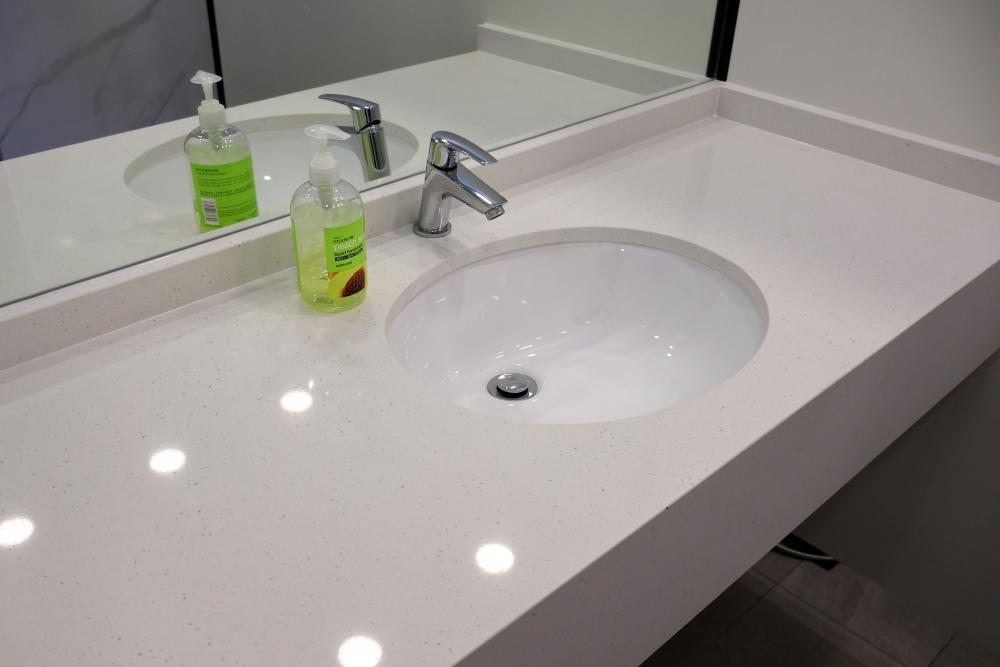 Minimalist Bathroom with Wash Basins and Bathroom Tap