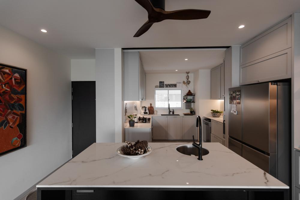 Vintage Kitchen with Countertop and Kitchen Island