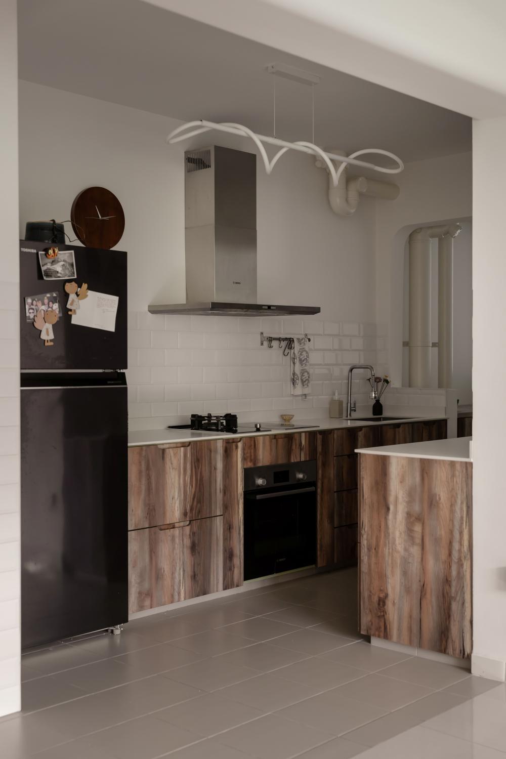 Scandinavian Kitchen with Countertop and Kitchen Island