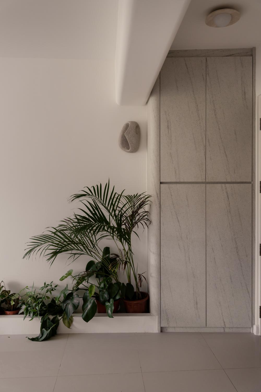 Scandinavian Entryway with Seating Bench and Shoe Rack