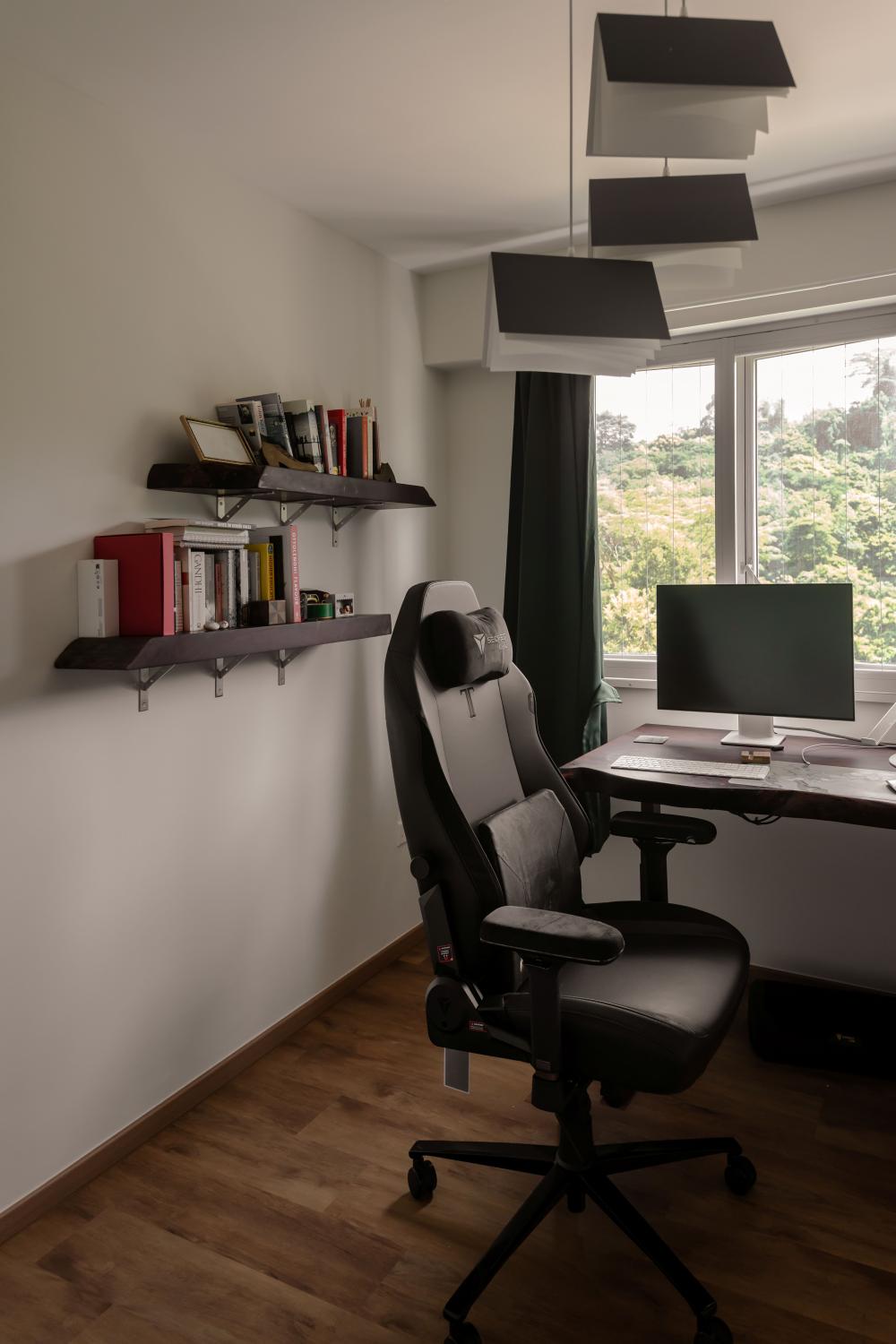 Scandinavian Office with Bookshelf and Desk