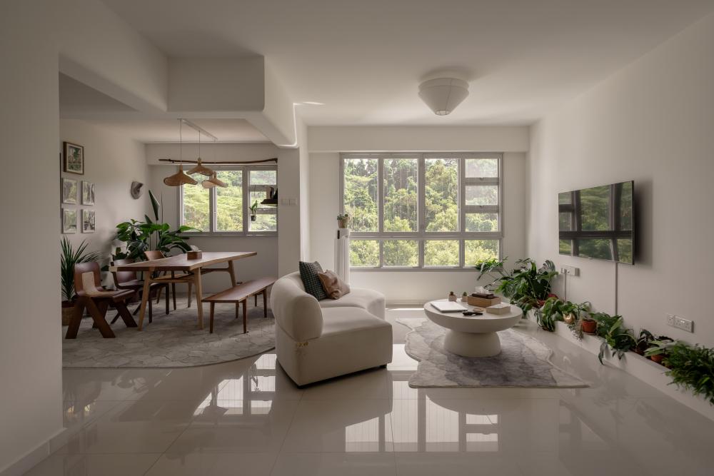 Scandinavian Living Room with Sofa and Side Table