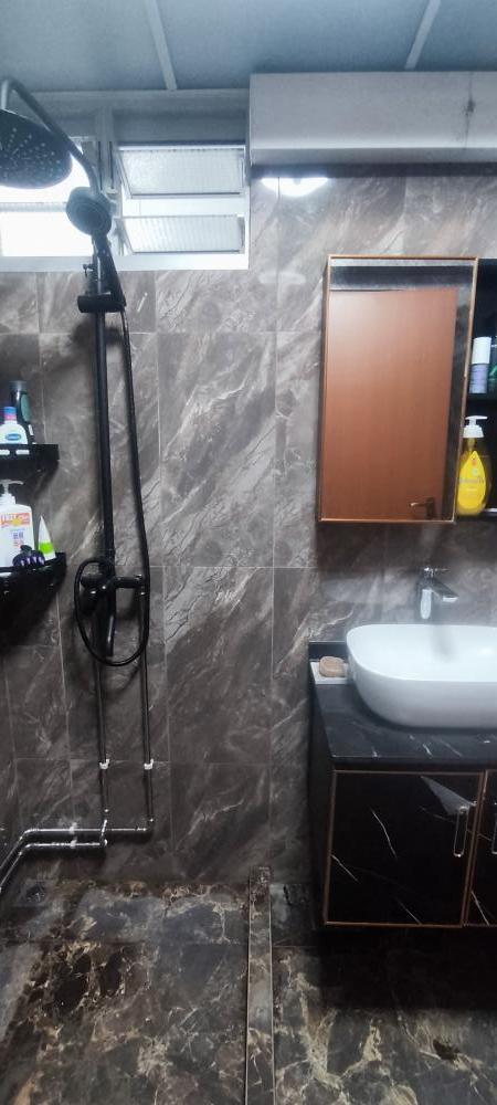 Modern Bathroom with Homogeneous Tiles and Tiles