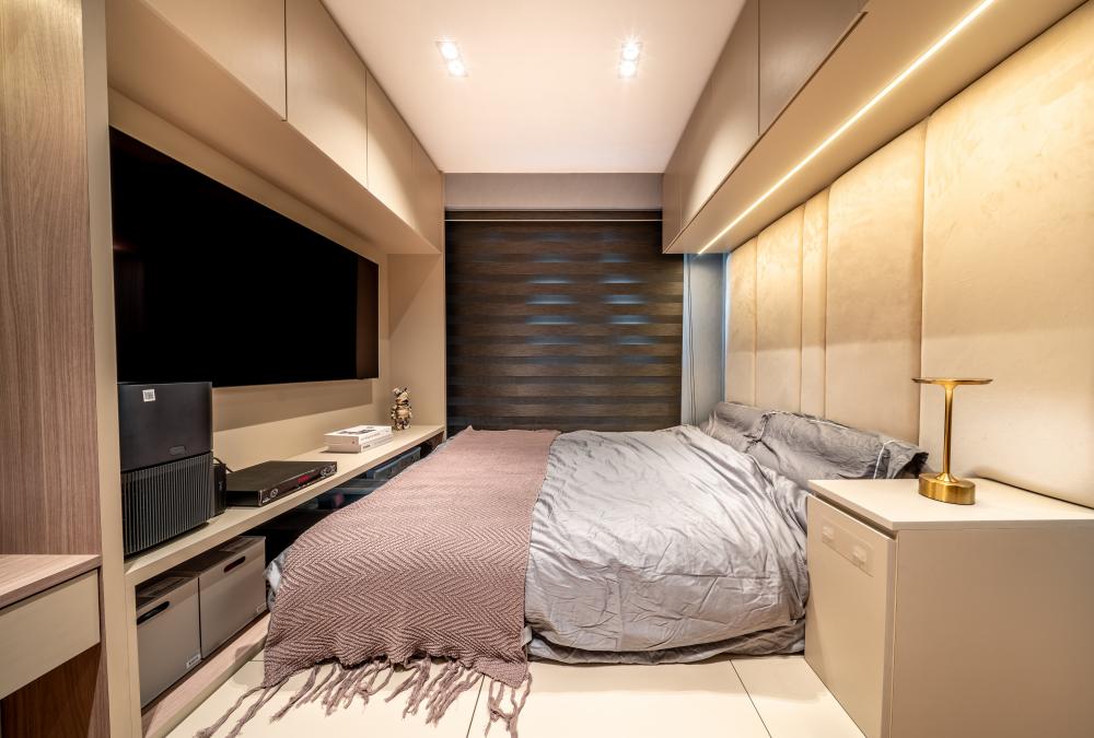 Modern Bedroom with Platform Bed and Cove Lighting