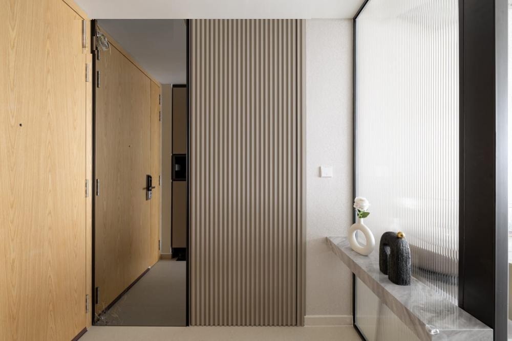 Modern Foyer with Artwork and Console Table
