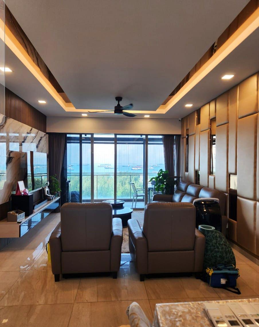 Modern Living Room with TV Console and Lighting