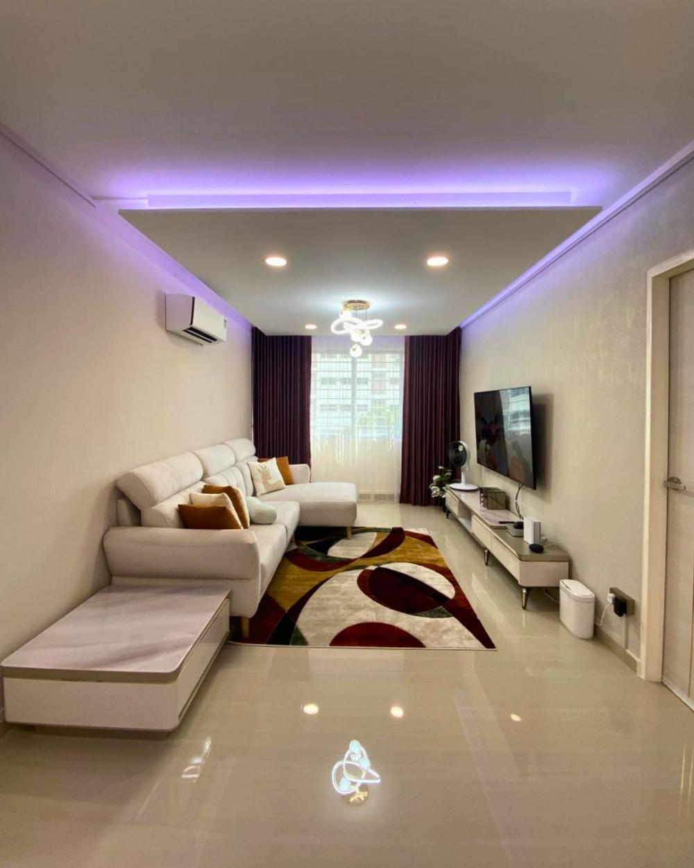 Modern Living Room with TV Console and Feature Wall