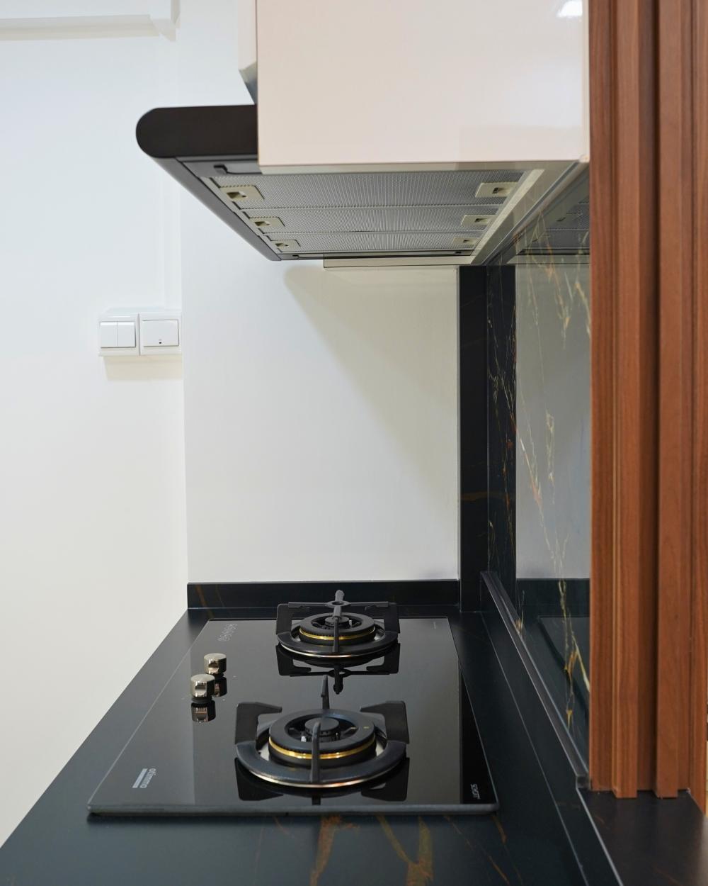 Industrial Kitchen with Countertop and Vinyl Flooring