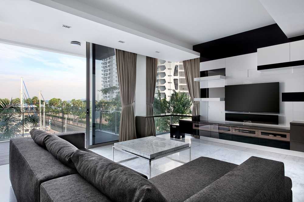 Modern Living Room with TV Console and Coffee Table