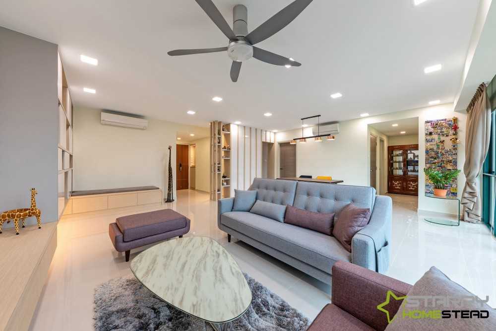 Scandinavian Living Room with Feature Wall and Sofa