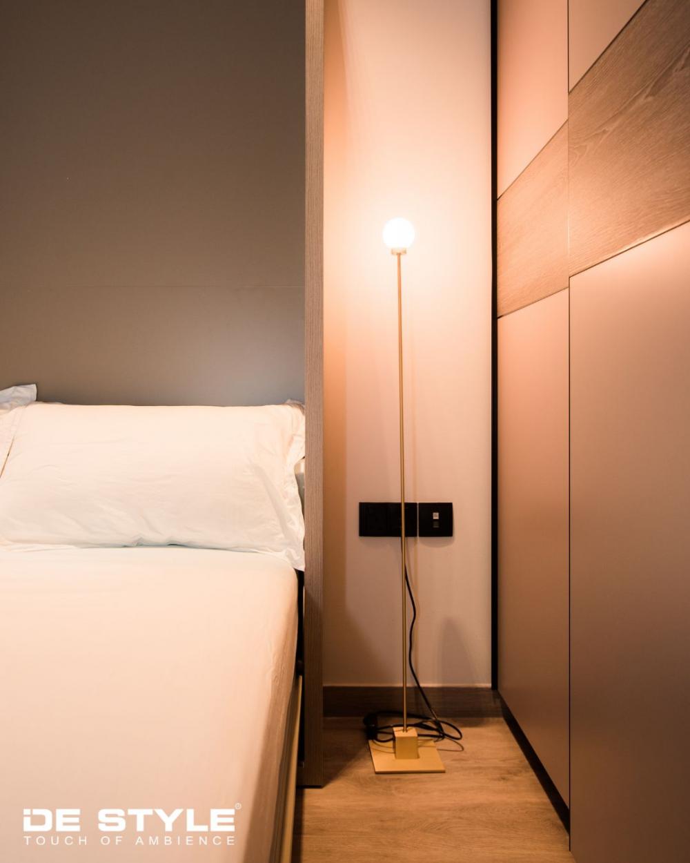 Scandinavian Bedroom with Vinyl Flooring and Wardrobe