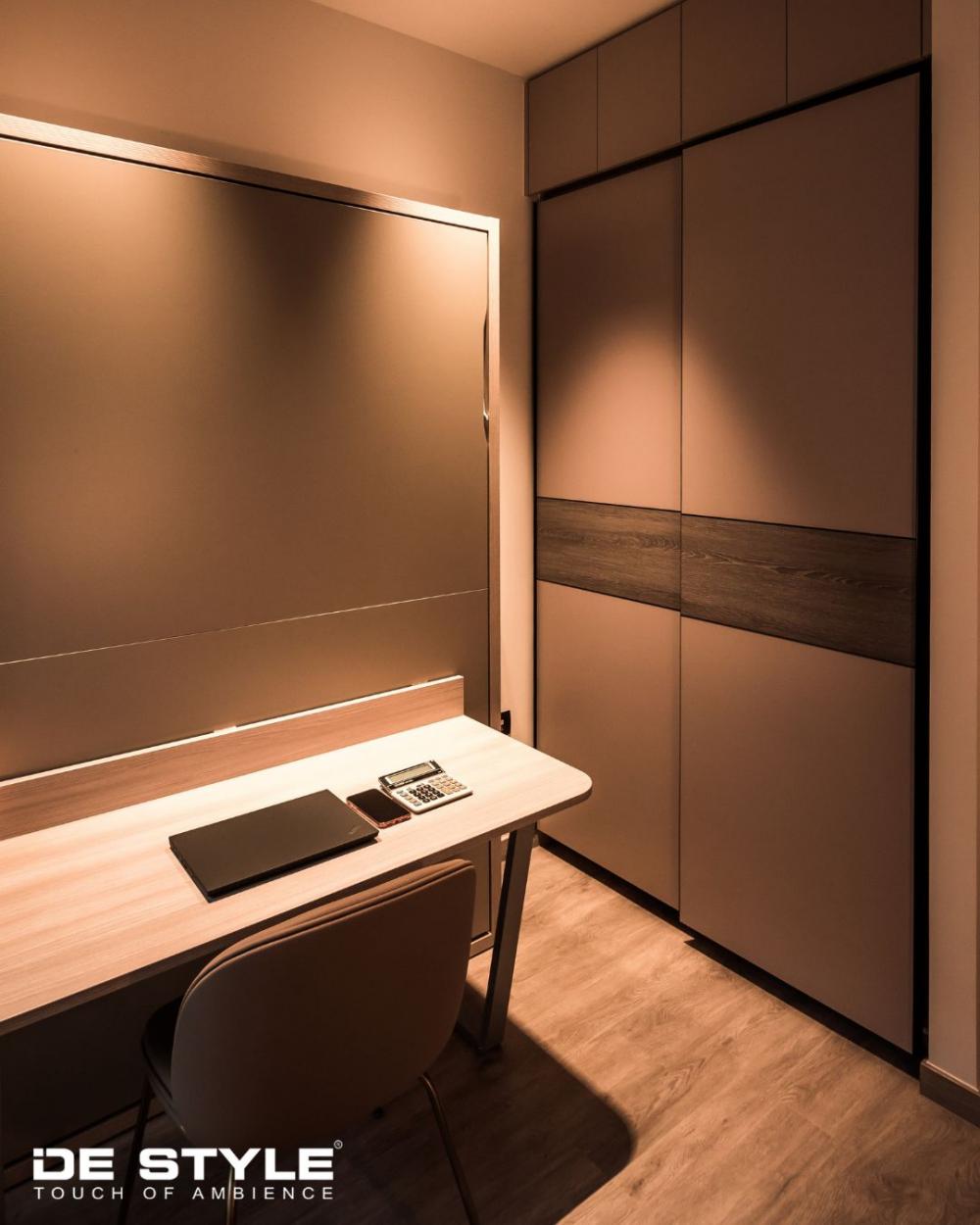 Scandinavian Bedroom with Vinyl Flooring and Wardrobe