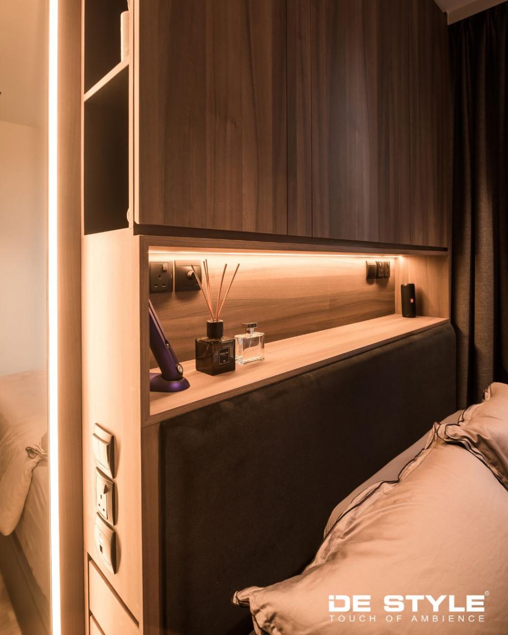 Scandinavian Bedroom with Wardrobe and Built-in Bed