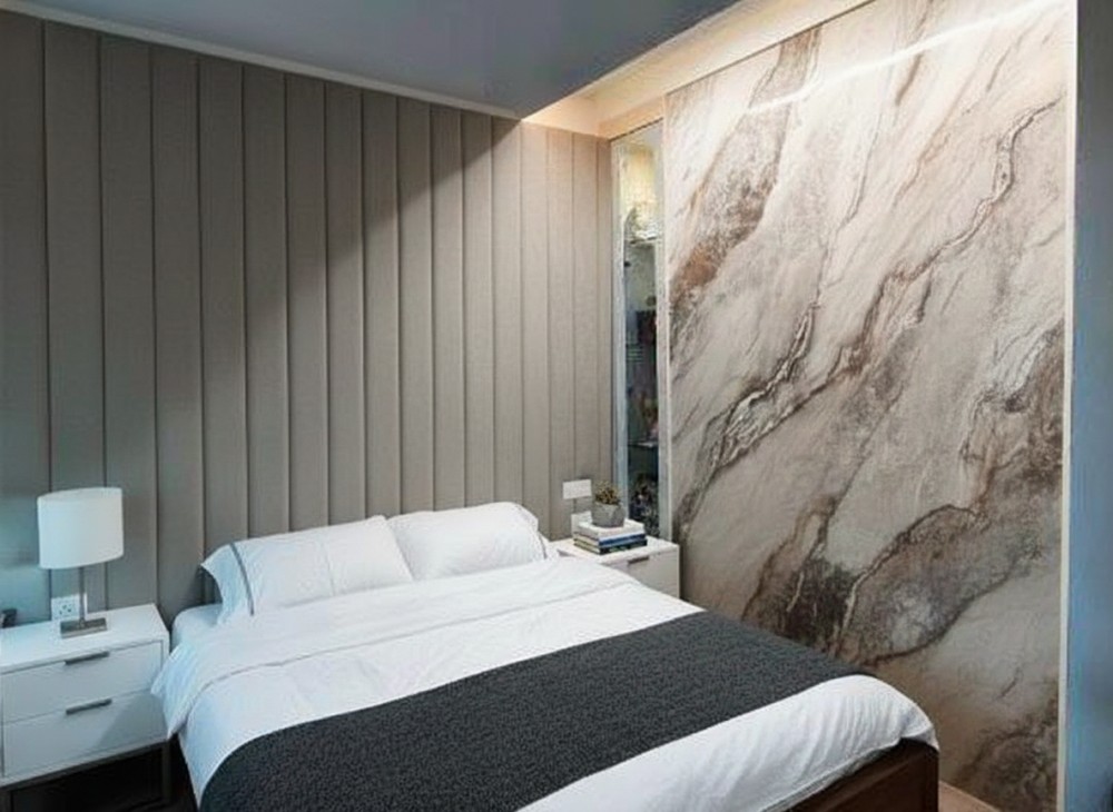 Modern Bedroom with Children's Beds and Bed
