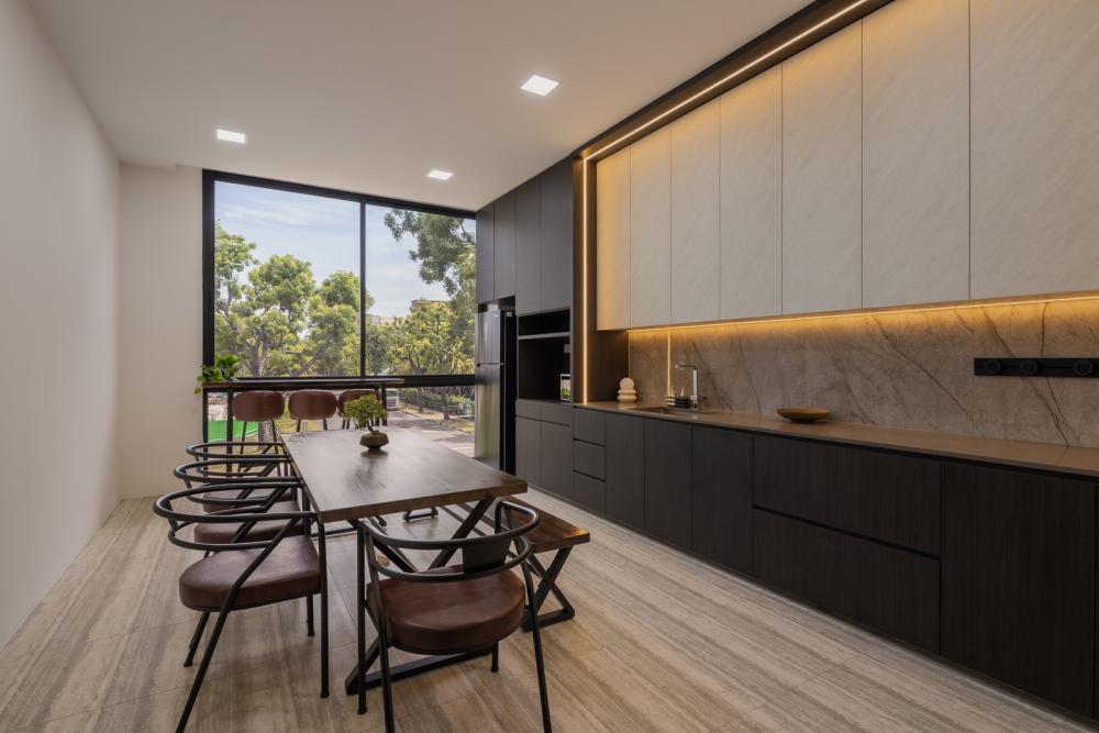 Modern Pantry with Kitchen Island and Kitchen Accessories