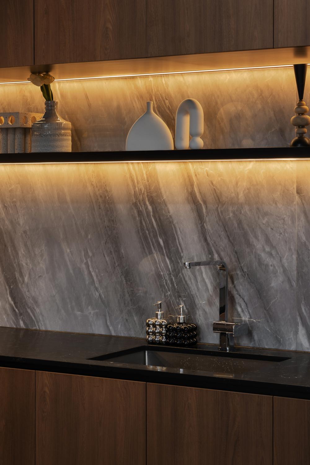 Modern Pantry with Kitchen Island and Kitchen Accessories