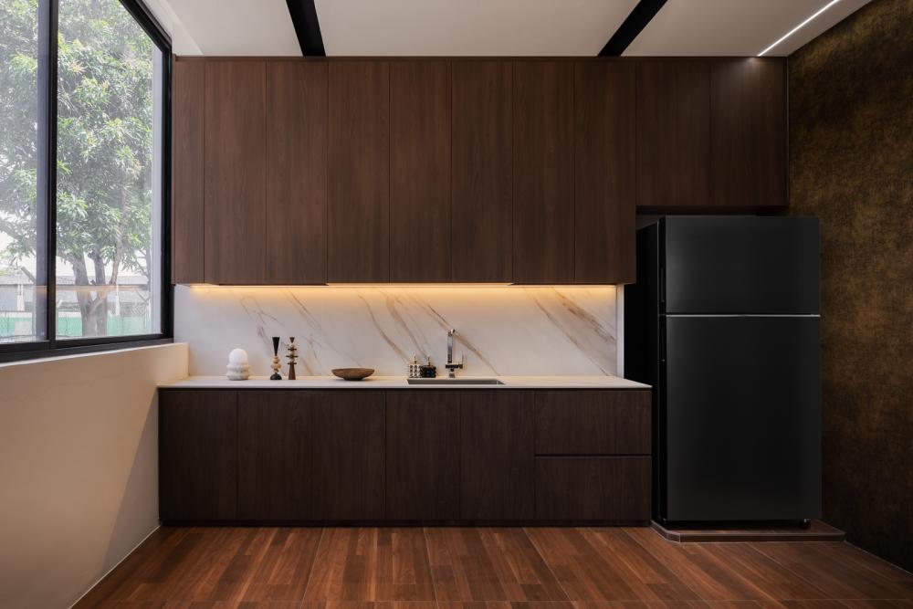 Modern Pantry with Kitchen Island and Kitchen Accessories