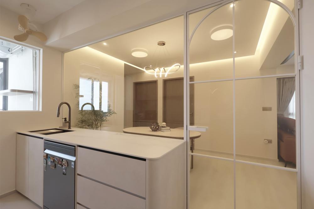 Contemporary Kitchen with Cupboard and Kitchen Accessories