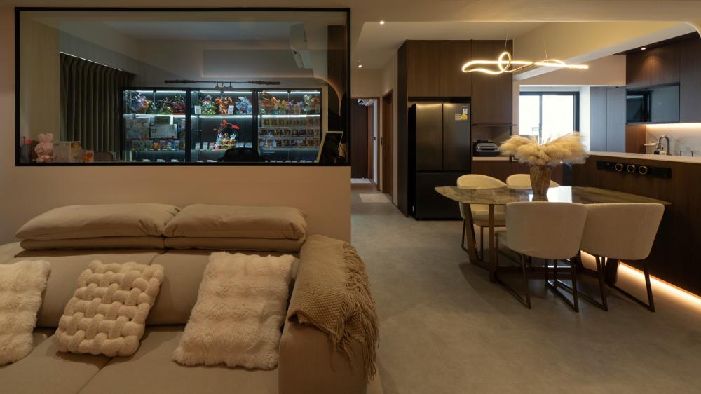 Contemporary Dining Room with Downlights and Dining Table