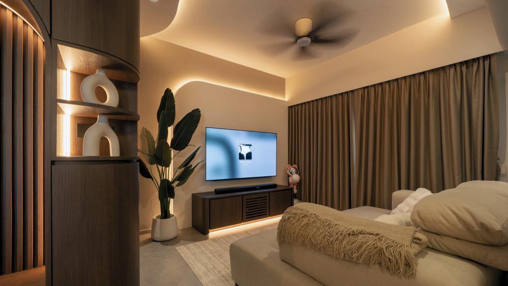 Contemporary Living Room with Sofa and Sofa Beds