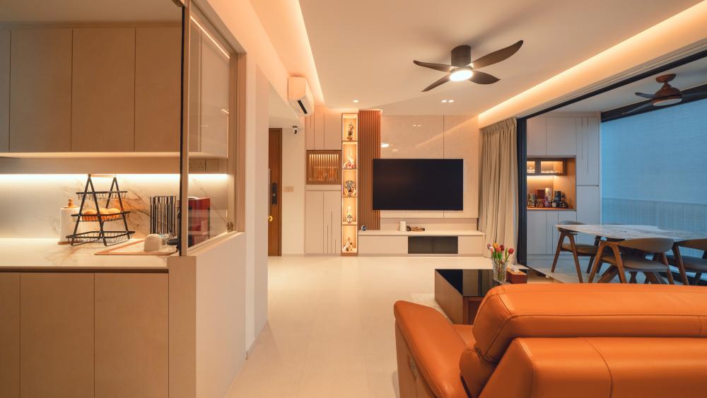 Contemporary Living Room with Sofa and TV